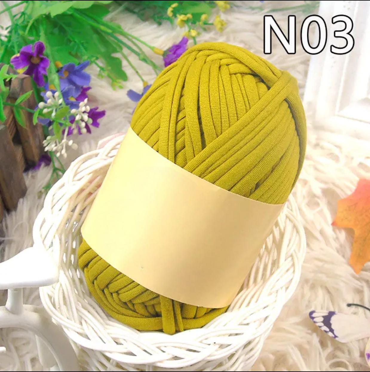 Polyester Fabric Knitting Yarn,Pure Cloth T-Shirt Yarn Fabric Crochet Cloth for DIY Knitted Art 100g