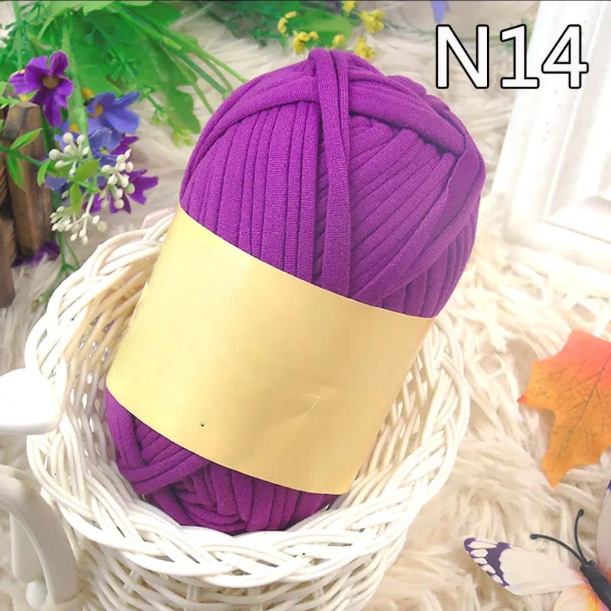 Polyester Fabric Knitting Yarn,Pure Cloth T-Shirt Yarn Fabric Crochet Cloth for DIY Knitted Art 100g