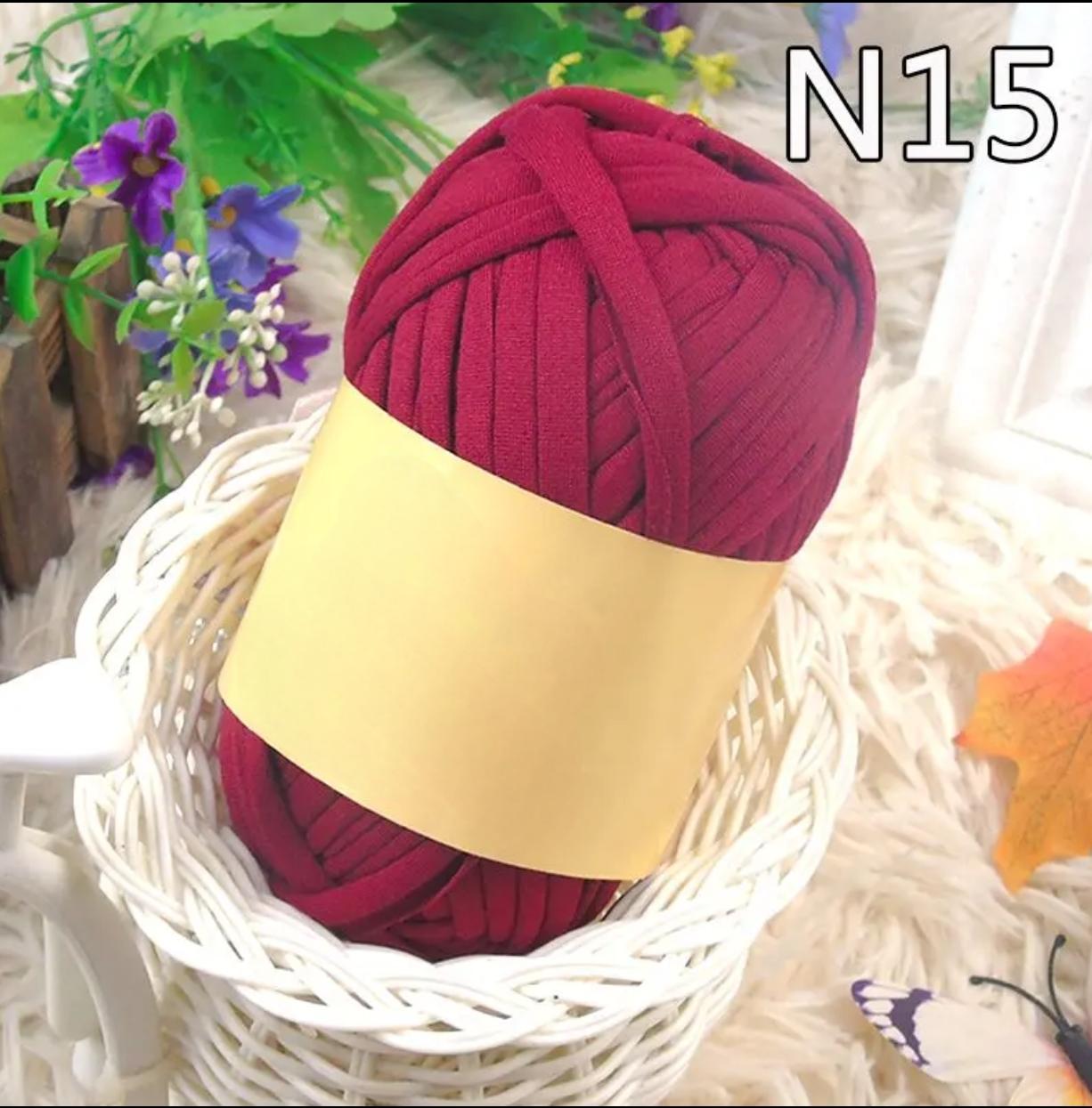 Polyester Fabric Knitting Yarn,Pure Cloth T-Shirt Yarn Fabric Crochet Cloth for DIY Knitted Art 100g