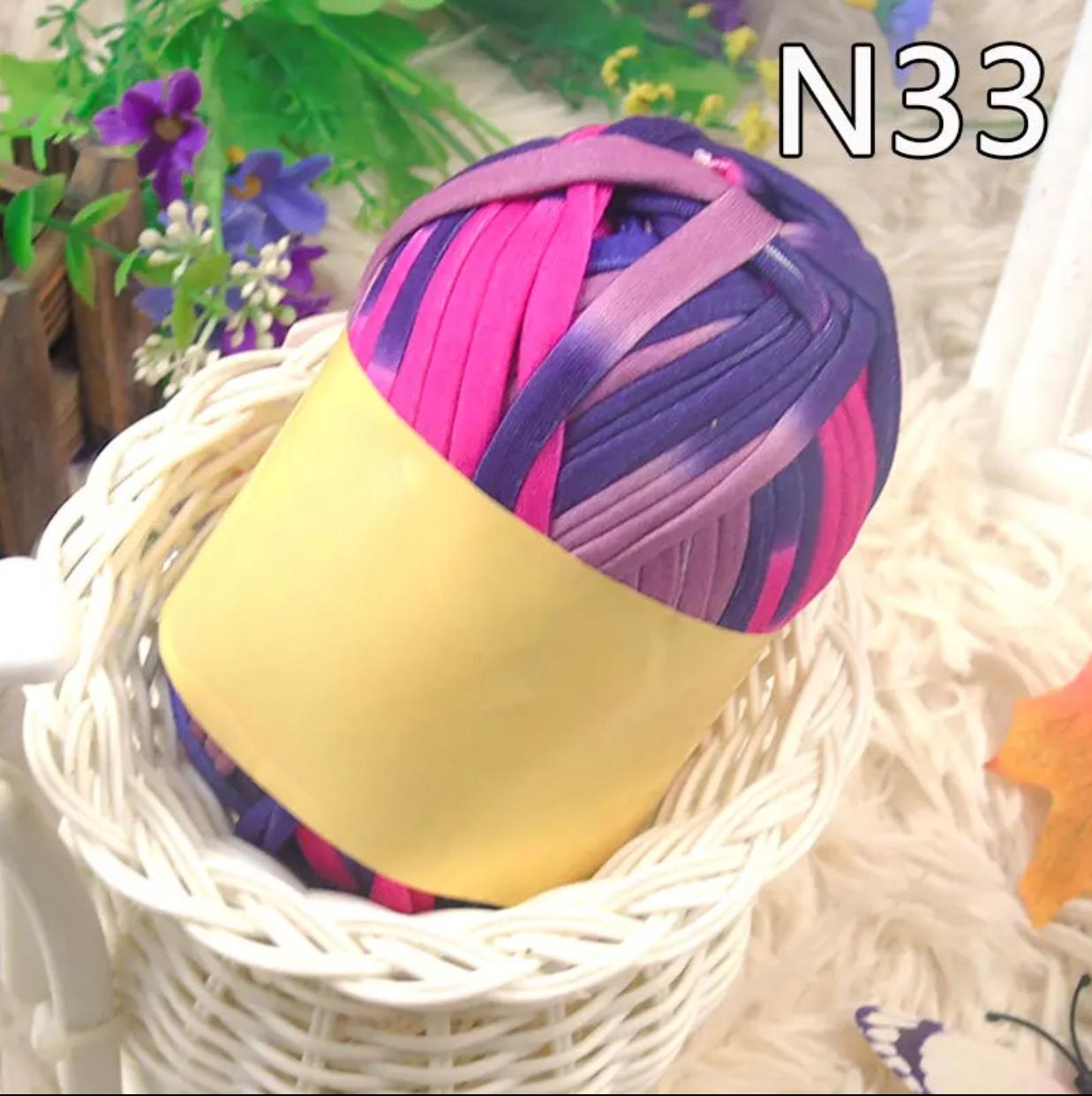 Polyester Fabric Knitting Yarn, Colorful Cloth T-Shirt Yarn Fabric Crochet Cloth for DIY Knitted Art 100g