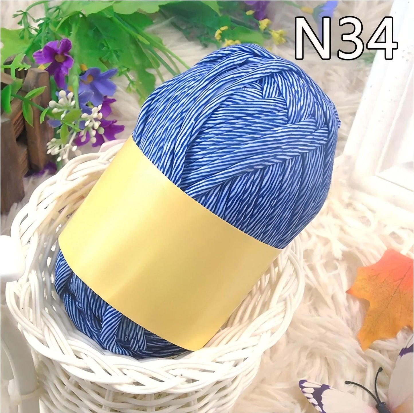 Polyester Fabric Knitting Yarn, Colorful Cloth T-Shirt Yarn Fabric Crochet Cloth for DIY Knitted Art 100g