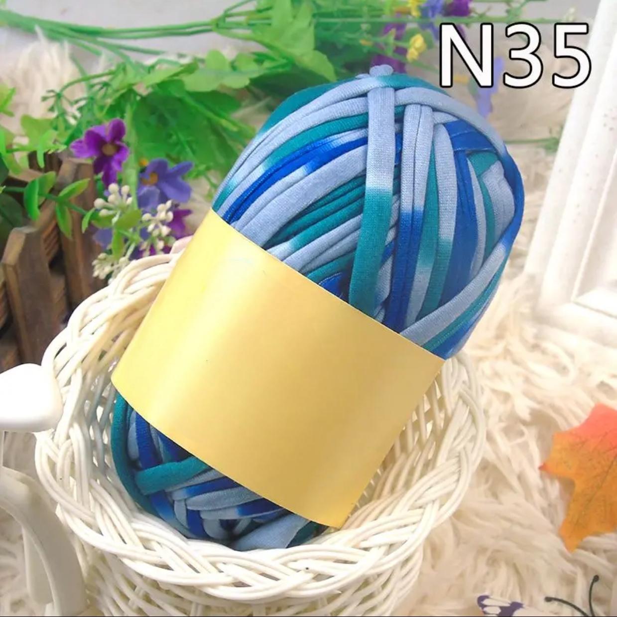 Polyester Fabric Knitting Yarn, Colorful Cloth T-Shirt Yarn Fabric Crochet Cloth for DIY Knitted Art 100g