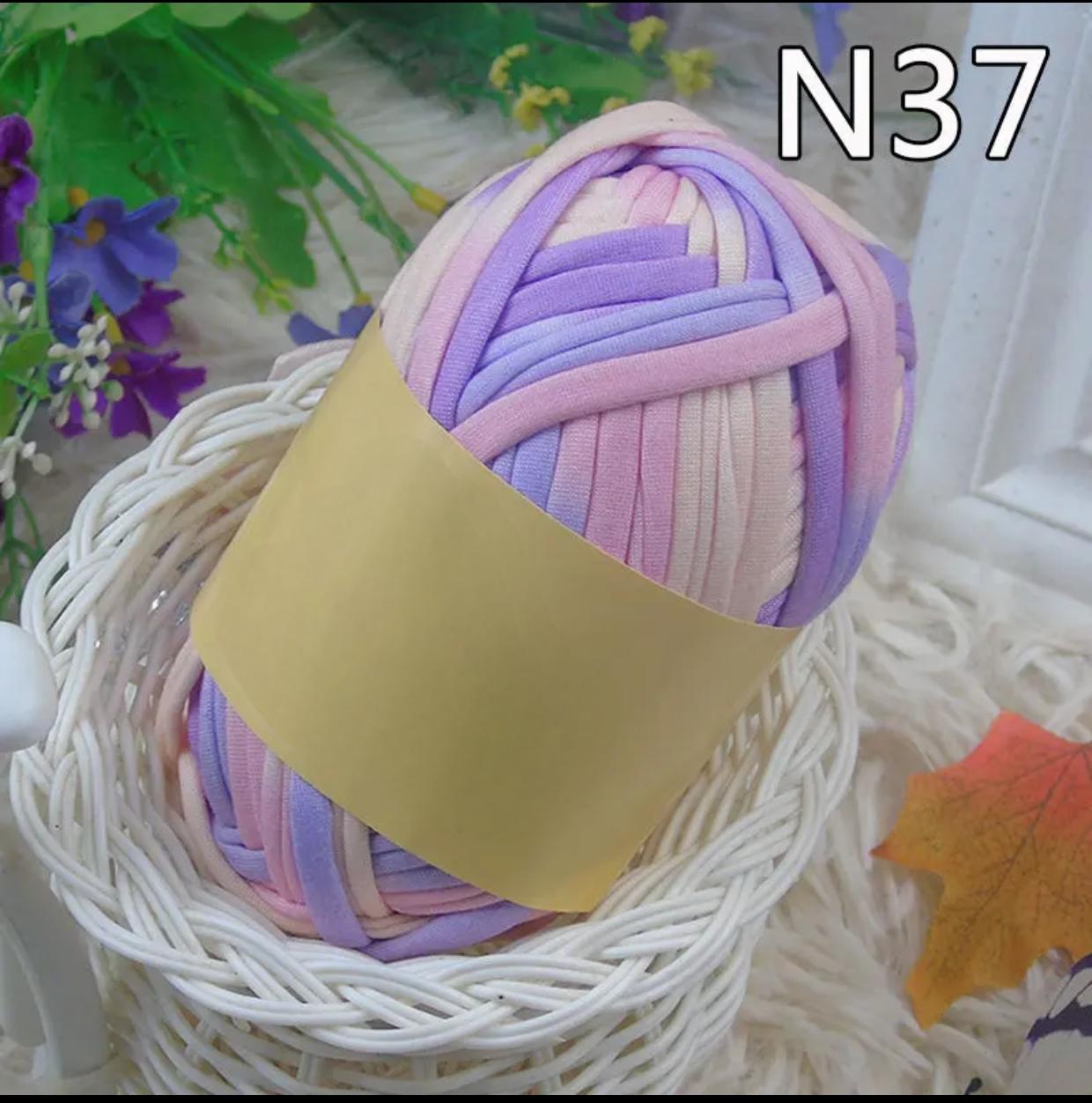 Polyester Fabric Knitting Yarn, Colorful Cloth T-Shirt Yarn Fabric Crochet Cloth for DIY Knitted Art 100g