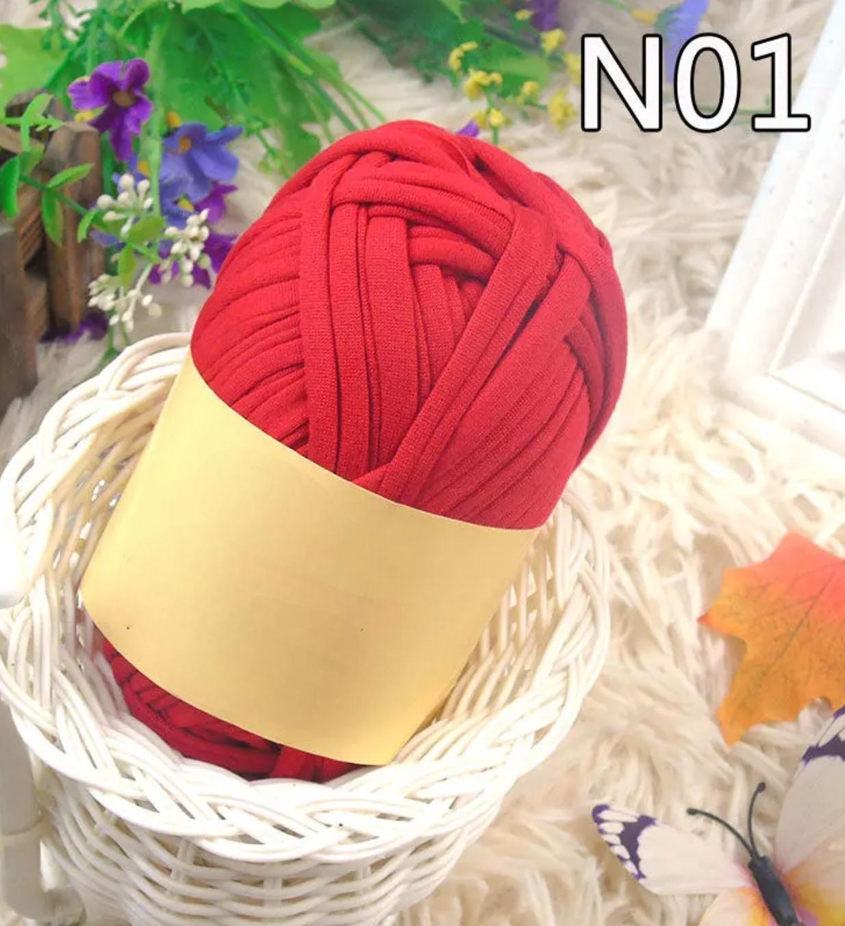 Polyester Fabric Knitting Yarn,Pure Cloth T-Shirt Yarn Fabric Crochet Cloth for DIY Knitted Art 100g
