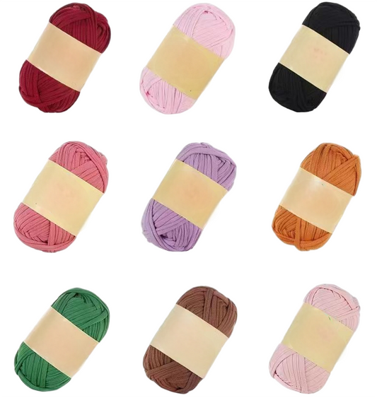 Polyester Fabric Knitting Yarn,Pure Cloth T-Shirt Yarn Fabric Crochet Cloth for DIY Knitted Art 100g