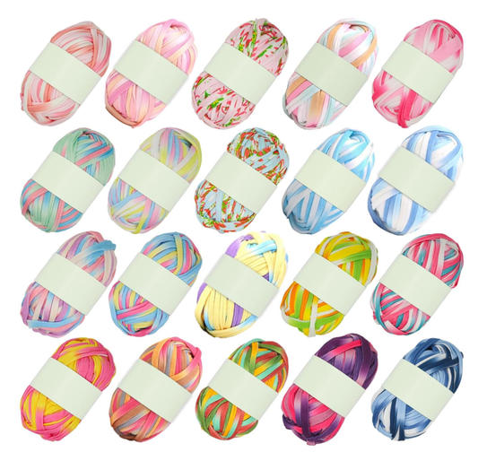Polyester Fabric Knitting Yarn, Colorful Cloth T-Shirt Yarn Fabric Crochet Cloth for DIY Knitted Art 100g